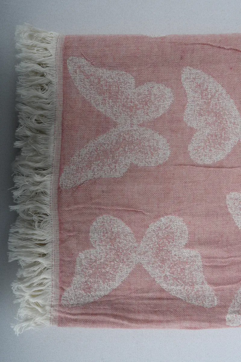Family Gift Basket, Beach Towel Gift, 68x36 Cotton Butterfly Pattern Towel, Custom Gifts, Turkish Towel USA, Peshtemal Towel USA, Personalized Towel - 6