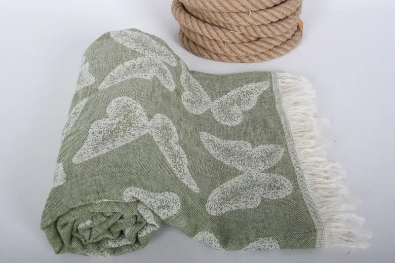 Family Gift Basket, Beach Towel Gift, 68x36 Cotton Butterfly Pattern Towel, Custom Gifts, Turkish Towel USA, Peshtemal Towel USA, Personalized Towel - 8