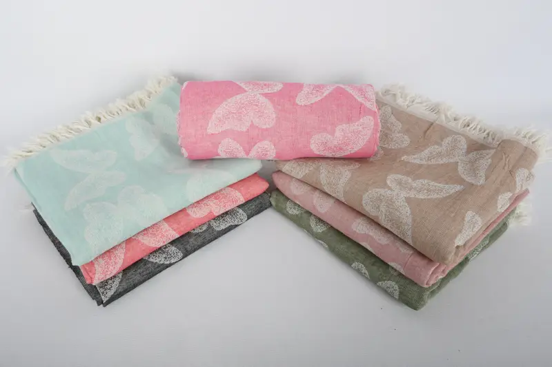 Family Gift Basket, Beach Towel Gift, 68x36 Cotton Butterfly Pattern Towel, Custom Gifts, Turkish Towel USA, Peshtemal Towel USA, Personalized Towel - 3