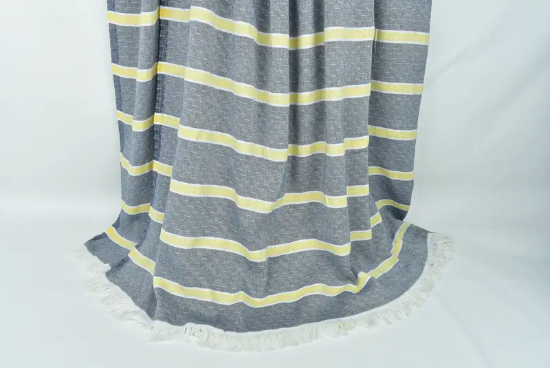Housewarming Gift, Woven Throw Blanket, Gift For Bride, Turkish Blanket Queen, Family Gift Basket, Custom Wedding Gifts, 96x84 Cotton Striped Towel - 8