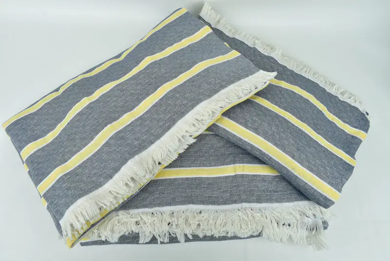 Housewarming Gift, Woven Throw Blanket, Gift For Bride, Turkish Blanket Queen, Family Gift Basket, Custom Wedding Gifts, 96x84 Cotton Striped Towel - 6