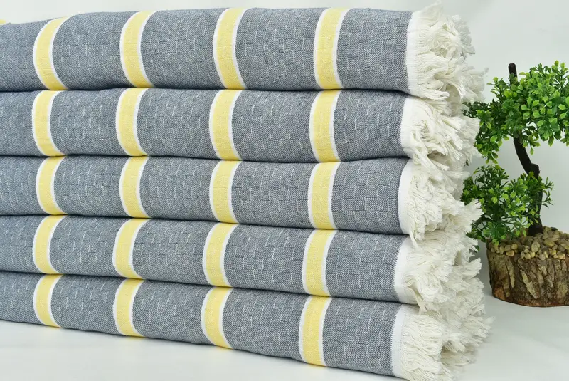 Housewarming Gift, Woven Throw Blanket, Gift For Bride, Turkish Blanket Queen, Family Gift Basket, Custom Wedding Gifts, 96x84 Cotton Striped Towel - 3