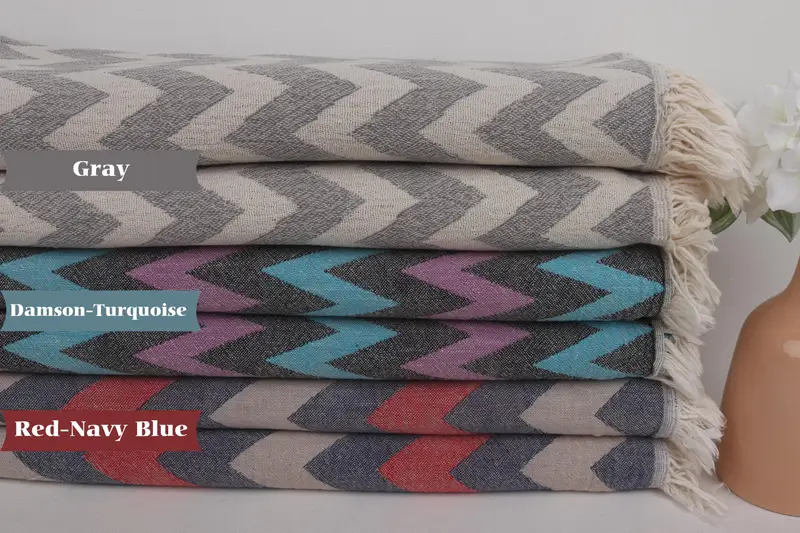 Kids Beach Towel, Gift For Wedding Day, Custom Wedding Gifts, Gift For Her, Summer Gift, Boyfriend Christmas Gift, 64x34 Cotton Chevron Towel - 1