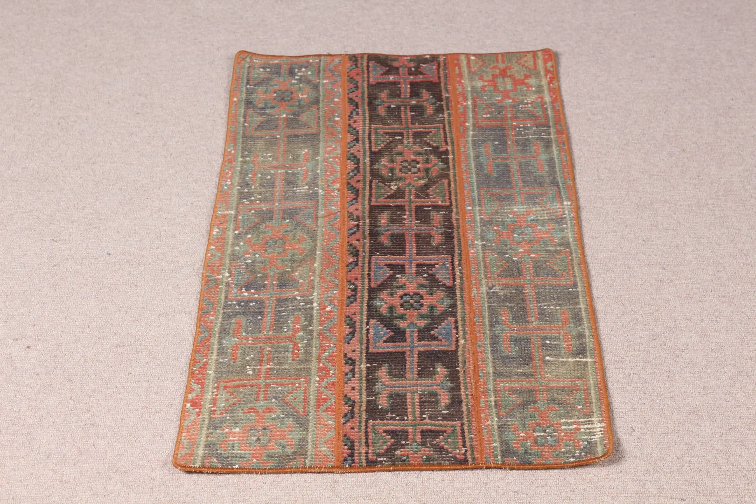 1,8x3,2 ft Teppich, türkischer Vintage kleiner Teppich, roter Wollteppich - 1
