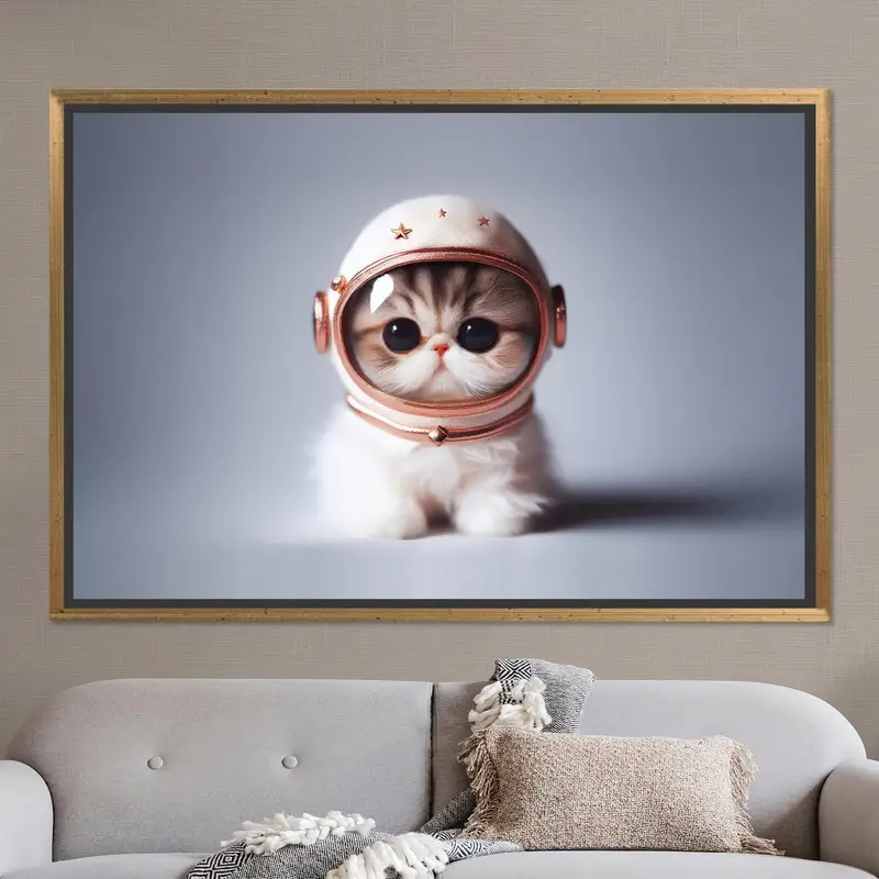 Astronaut Cat Canvas: Surrealist Art for Your Space