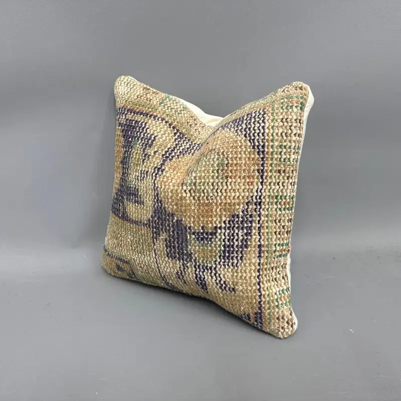 Wholesale Cushion Cover, Cushion Case, Kilim Cushion Sham, Aesthetic Pillow, Ethnical Kilim Rug Pillow, 12x12 Blue Pillow Case, Pillow for Sofa - 3
