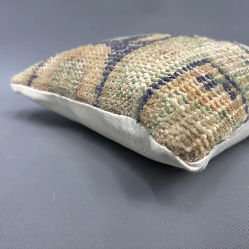 Wholesale Cushion Cover, Cushion Case, Kilim Cushion Sham, Aesthetic Pillow, Ethnical Kilim Rug Pillow, 12x12 Blue Pillow Case, Pillow for Sofa - 6