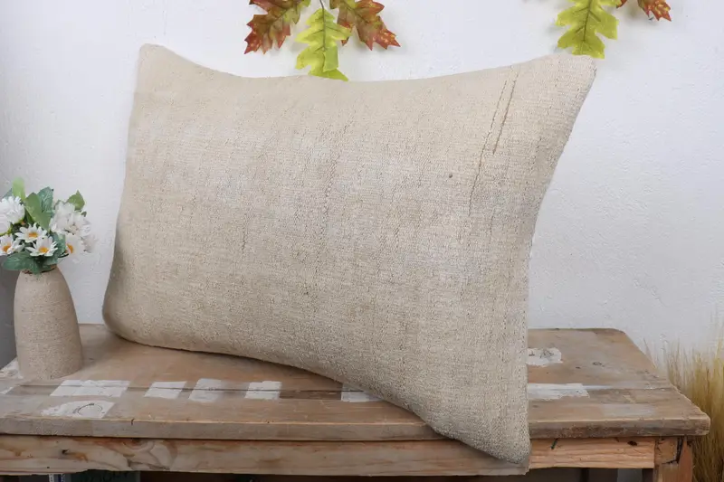 Boho Yastığı, Vintage Kilim atma yastığı, retro yastık kılıfı, antika yastık, yastık, kanepe yastık sham, 16x24 beyaz yastık kapağı, etnik yastık kutusu - 4