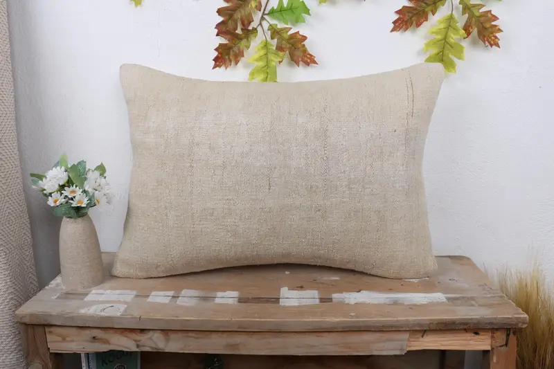 Boho Yastığı, Vintage Kilim atma yastığı, retro yastık kılıfı, antika yastık, yastık, kanepe yastık sham, 16x24 beyaz yastık kapağı, etnik yastık kutusu - 1