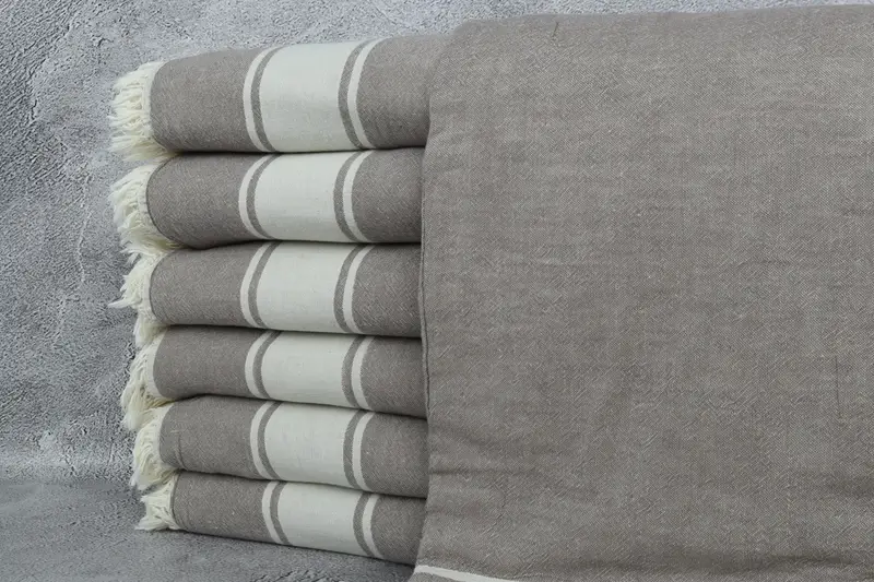 Boho Throw Blankets, 70x60 Cotton Striped Towel, Turkish Towel Beach Blanket, Decorative Blanket, Anniversary Gift For Her, Housewarming Gift - 1