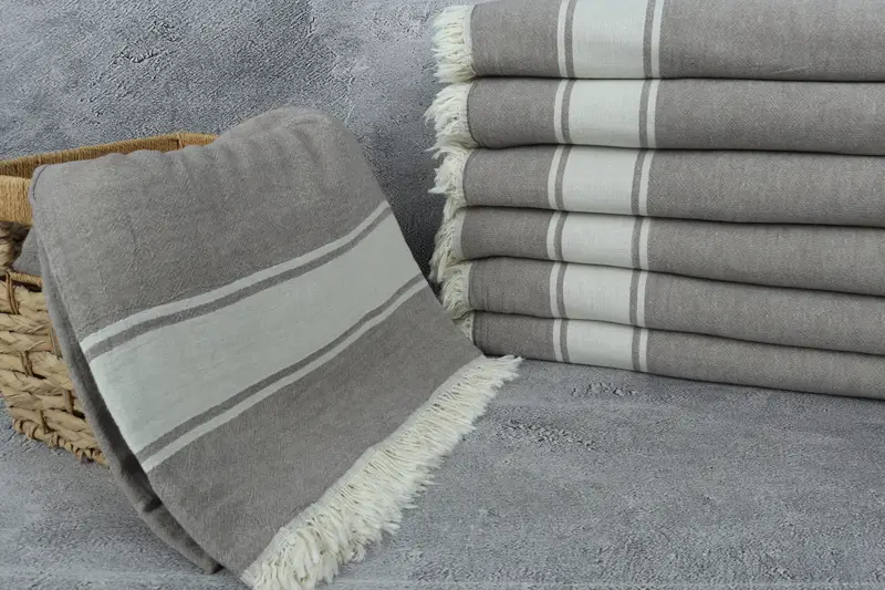 Boho Throw Blankets, 70x60 Cotton Striped Towel, Turkish Towel Beach Blanket, Decorative Blanket, Anniversary Gift For Her, Housewarming Gift - 3