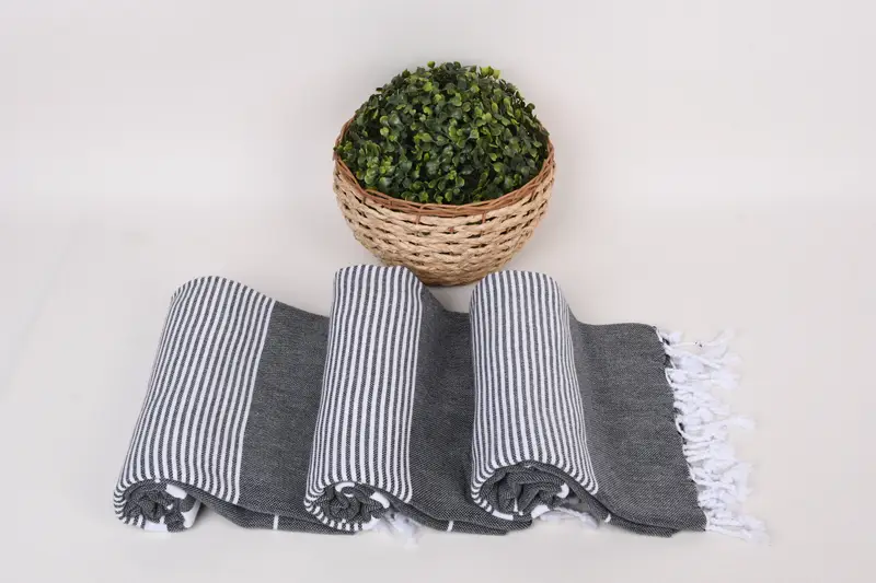 Absorbent Turkish towel, Bachelorette Gifts, Gift Boxes Towel, 70x40 Cotton Striped Towel, Oversized Beach Towel, Monogrammed Beach Towel - 8