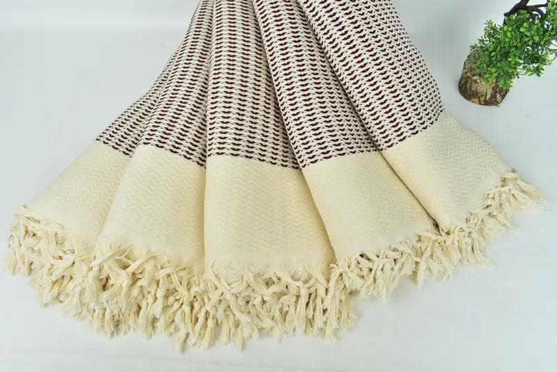 Turkish Cotton Throw Blanket, Gift For Wedding Day, 90x76 Cotton Diamond Towel, Gifts For Him, Housewarming Gift, Tablecloth, Personalized Blanket - 4