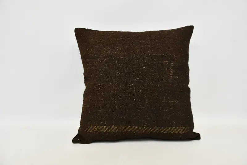 24x24 Brown Pillow, Cushion Cover, Customized Pillow Case, Handmade Pillow Sham, Throw Kilim Pillow, Gift Pillow, Interior Designer Pillow - 1