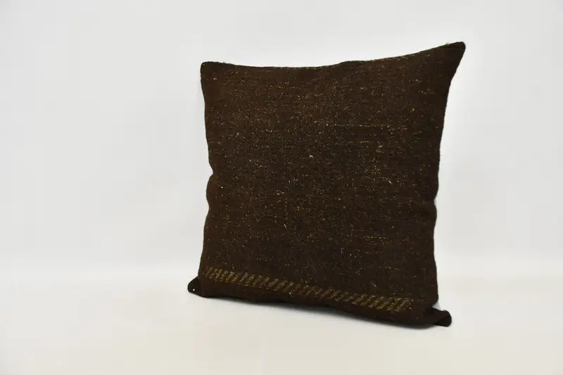 24x24 Brown Pillow, Cushion Cover, Customized Pillow Case, Handmade Pillow Sham, Throw Kilim Pillow, Gift Pillow, Interior Designer Pillow - 3