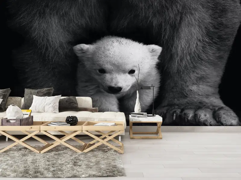 Baby Polar Bear, Polar Bear Mural, Loft Wallpaper, Bear Wall Art, Animal Wild Wall Decor, Animal Wall Decor, Wild Nature Wall Painting, - 10