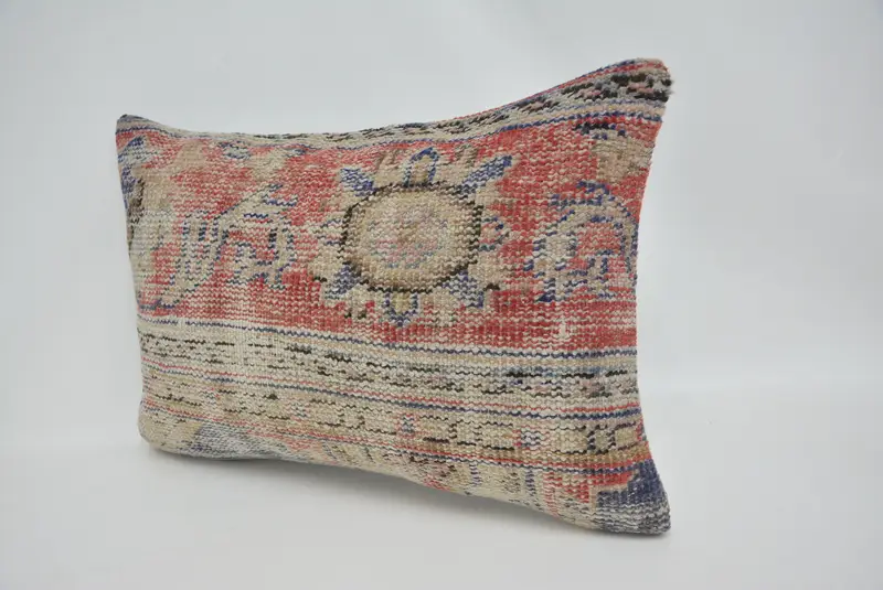 Home Decor Pillow, Toss Pillow Cover, 16x24 Red Pillow Cover, Pillow Cover, Pillow for Couch, Ethnical Kilim Rug Pillow - 4