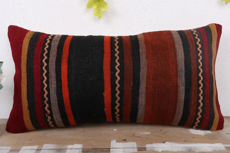 12x24 Red Pillow Cover, Pillow for Sofa, Interior Designer Pillow, Turkish Kilim Pillow, Southwestern Pillow Cover, Tribal Pillow Case, Cushion Case - 2