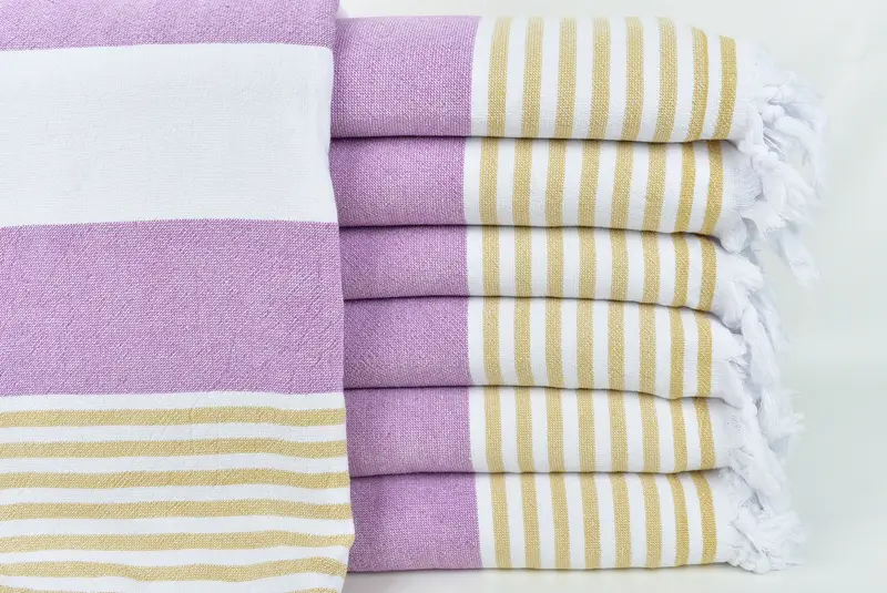 Soft towel, Decorative Towel, Bridal Shower Favor, Sand-free towel, Absorbent Turkish towel, 68x36 Cotton Striped Terry Towel, Turkish Towel Bulk - 1