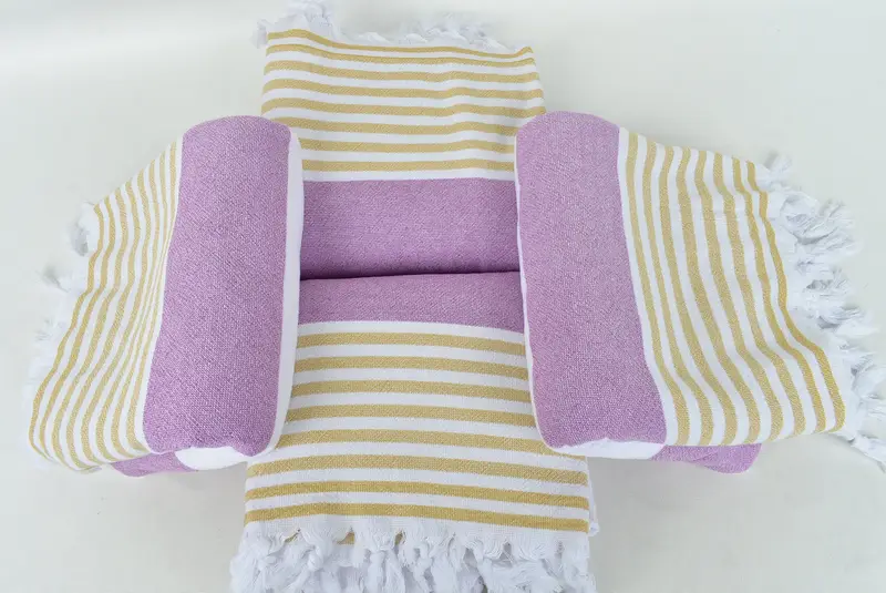 Soft towel, Decorative Towel, Bridal Shower Favor, Sand-free towel, Absorbent Turkish towel, 68x36 Cotton Striped Terry Towel, Turkish Towel Bulk - 6