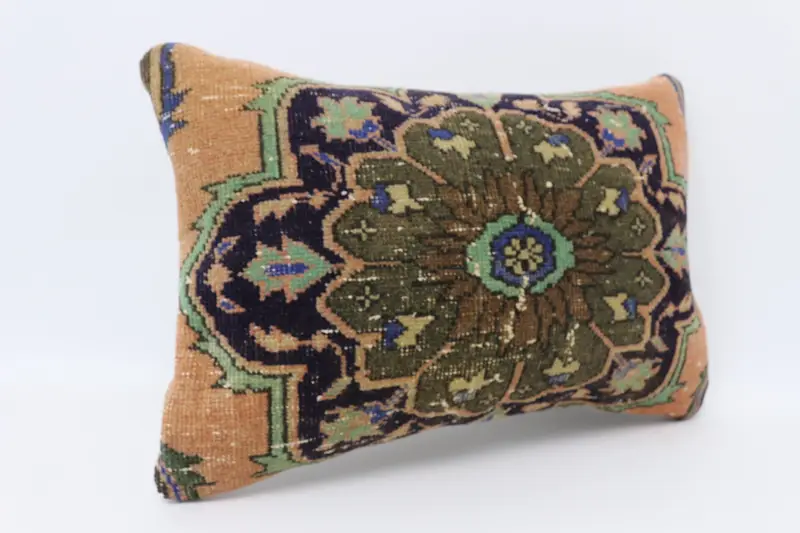 Pillow for Sofa, Pattern Throw Cushion, Turkish Pillow, 16x24 Orange Cushion Cover, Pillow Sham, Boho Pillow Sham Cover, Oriental Cushion Cover - 3