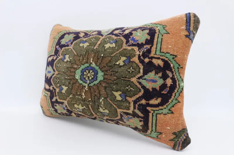 Pillow for Sofa, Pattern Throw Cushion, Turkish Pillow, 16x24 Orange Cushion Cover, Pillow Sham, Boho Pillow Sham Cover, Oriental Cushion Cover - 4