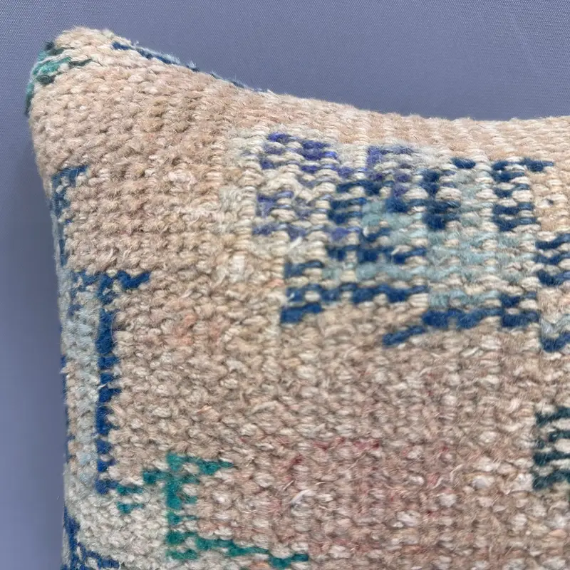 12x12 Beige Cushion, Pastel Cushion Case, Boho Chic Cushion, Retro Cushion, Pillow Cover, Pillow for Couch, Kilim Pillow, Interior Designer Pillow - 5