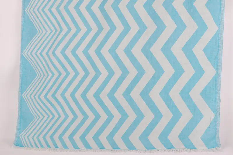 Kişiye Özel Turkuaz Pamuk Havlu, 40x71 İnç, Monogramlı