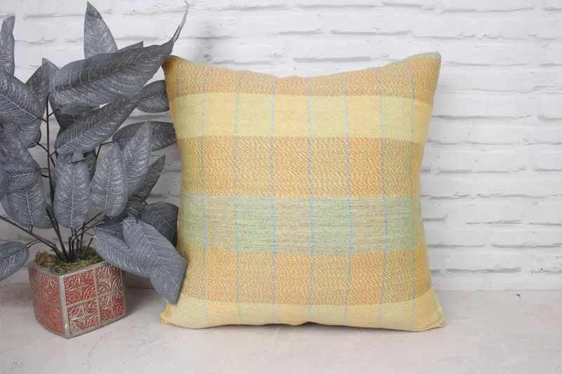 Home Decor Pillow, Turkish Rugs Pillow, Neutral Throw Cushion, 20x20 Orange Pillow Sham, Vintage Kilim Throw Pillow, Cushion Case, Boho Pillow - 1