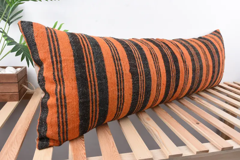 Pillow for Couch, Square Throw Cushion Case, 16x48 Orange Pillow Case, Pillow Cover, Boho Pillow Sham Cover, Gift Pillow, Art Deco Cushion Cover - 4