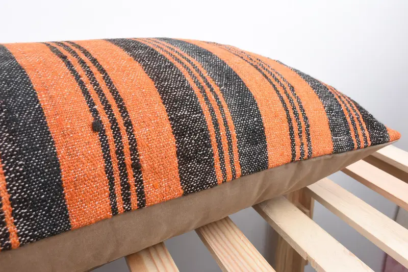Pillow for Couch, Square Throw Cushion Case, 16x48 Orange Pillow Case, Pillow Cover, Boho Pillow Sham Cover, Gift Pillow, Art Deco Cushion Cover - 7