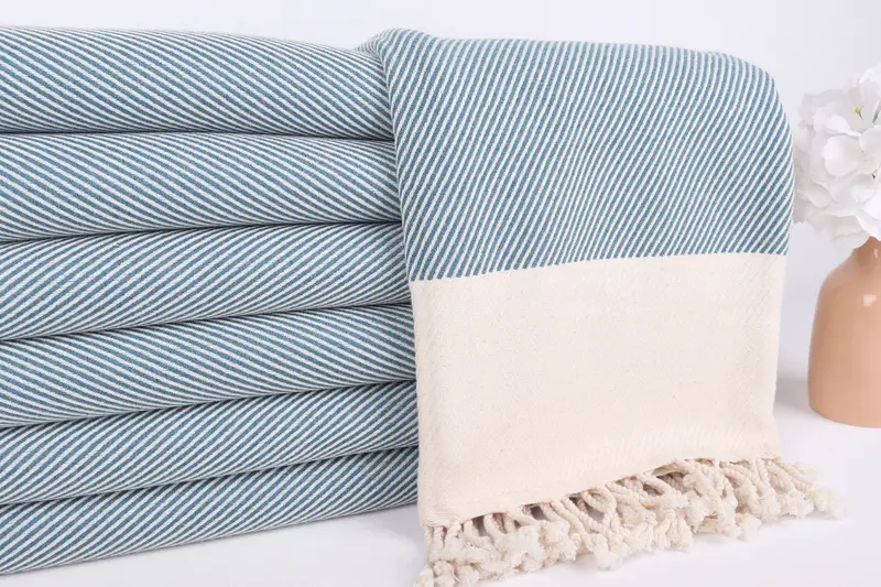 70x40 Cotton Striped Towel, Housewarming Gift, Beach Towel Bulk, Beach Size Towel, Custom Wedding Gifts, Embroidery Towels, Beach Theme Wedding Gift - 2