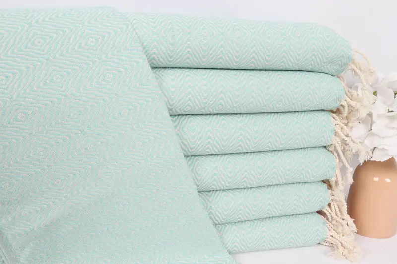Small Bath Towels, Turkish Tea Towel, Bachelorette Favor, 36x18 Cotton Zigzag Diamond Towel, Bridesmaid Towel, Personalized Gift, Embroidery Towel - 1