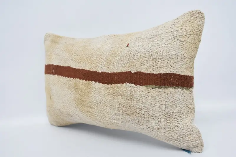 Pillow, Boho Pillow Sham Cover, 12x20 White Pillow, Vintage Cushion Case, Turkish Kilim Pillow, Vintage Kilim Throw Pillow - 4