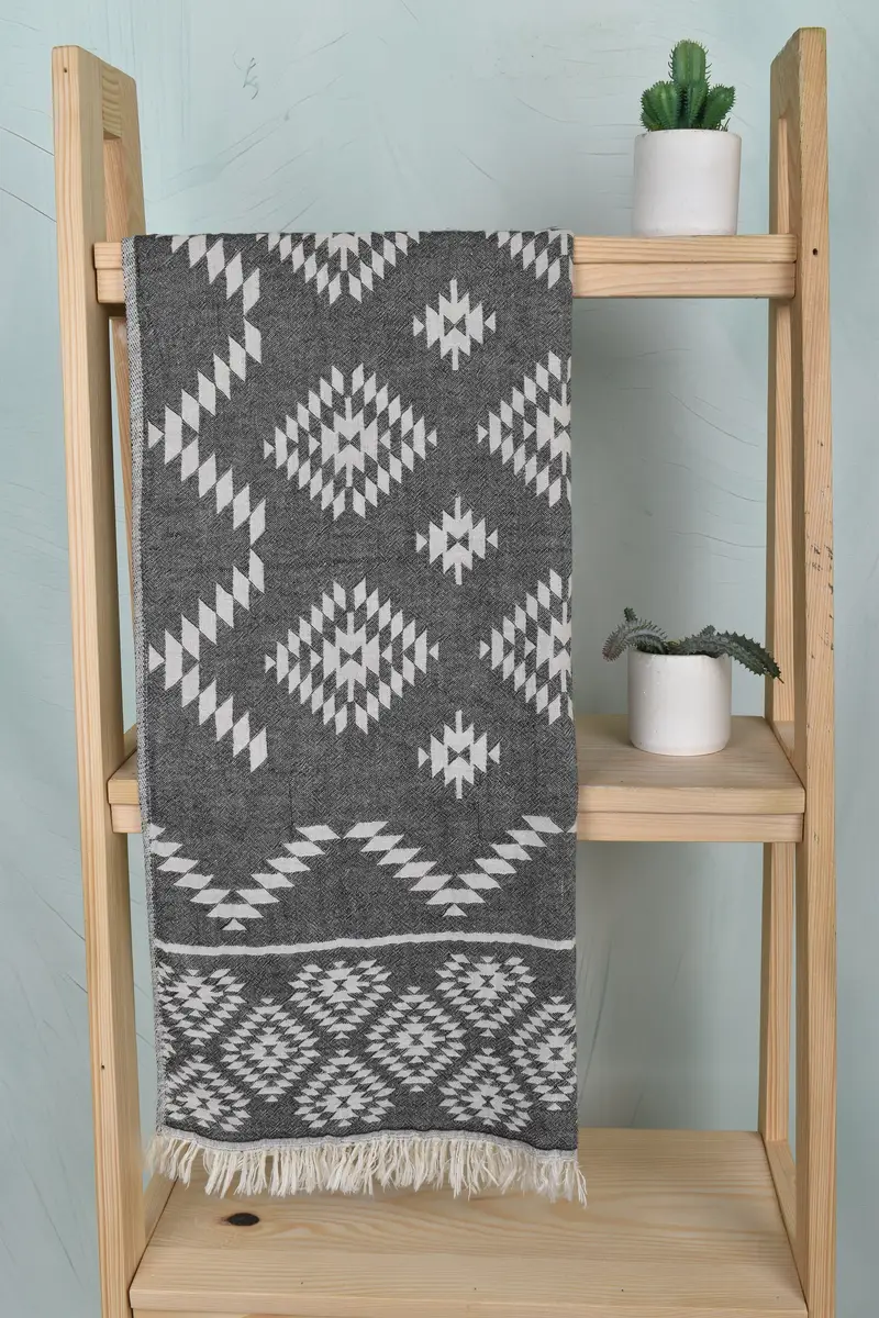 Turkish Hand Towel, 40x18 Cotton Kilim Towel, Wedding Gift Kitchen Towel, Bridesmaid Gifts, Turkish Tea Towel, Wedding Anniversary Gift, Gift Towel - 8