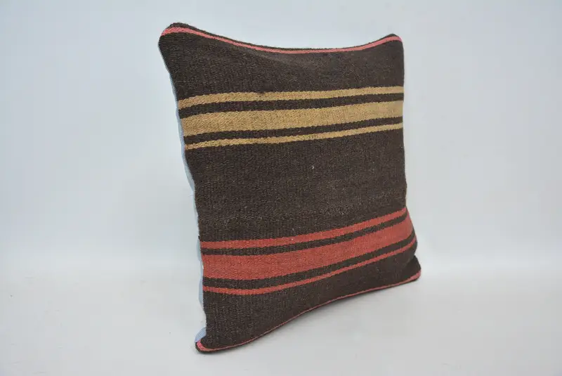 Interior Designer Pillow, Pillow Sham, Handmade Throw Pillow, Wholesale Pillow Case, 14x14 Brown Cushion, Handmade Kilim Cushion, Pillow for Sofa - 3