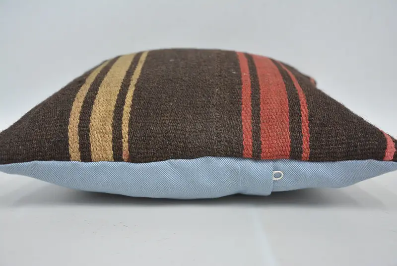 Interior Designer Pillow, Pillow Sham, Handmade Throw Pillow, Wholesale Pillow Case, 14x14 Brown Cushion, Handmade Kilim Cushion, Pillow for Sofa - 5