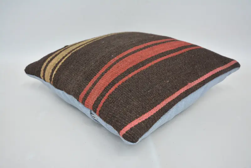 Interior Designer Pillow, Pillow Sham, Handmade Throw Pillow, Wholesale Pillow Case, 14x14 Brown Cushion, Handmade Kilim Cushion, Pillow for Sofa - 6