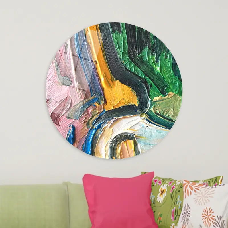 Vibrant Printed Canvas: Acrylic Art with 3D Effect