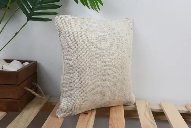 Kilim Pillow Cover, Yoga Cushion Case, 12x12 White Cushion Case, Decorative Throw Pillow Sham, Vintage Kilim Pillow, Vintage Pillow, Cushion Case - 4