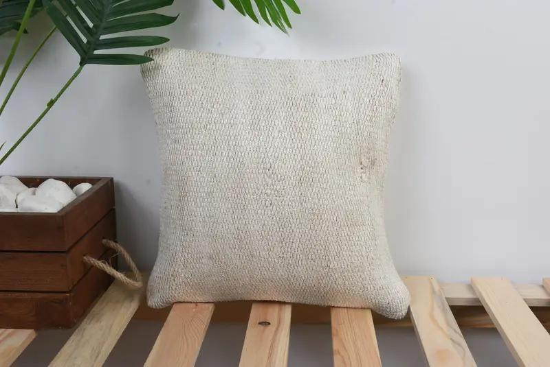 Kilim Pillow Cover, Yoga Cushion Case, 12x12 White Cushion Case, Decorative Throw Pillow Sham, Vintage Kilim Pillow, Vintage Pillow, Cushion Case - 1