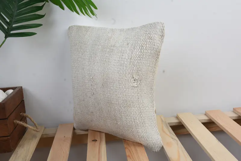 Kilim Pillow Cover, Yoga Cushion Case, 12x12 White Cushion Case, Decorative Throw Pillow Sham, Vintage Kilim Pillow, Vintage Pillow, Cushion Case - 5