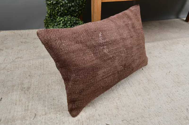 Home Decor Pillow, Vintage Pillow, Aesthetic Cushion Case, Chair Pillow Case, 16x24 Brown Cushion, Pillow Case, Vintage Kilim Throw Pillow - 7