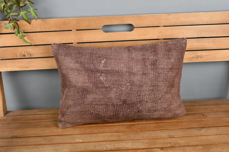 Home Decor Pillow, Vintage Pillow, Aesthetic Cushion Case, Chair Pillow Case, 16x24 Brown Cushion, Pillow Case, Vintage Kilim Throw Pillow - 6