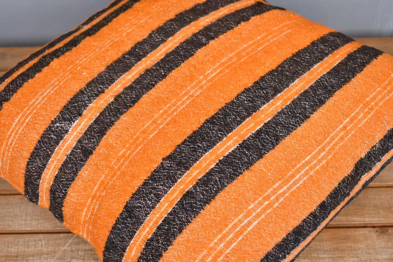 Antique Pillows, Shabby Chic Pillow, Turkish Kilim Pillow, Kilim Pillow, Decorative Bolster Cushion Cover, 20x20 Orange Cushion Cover, Cushion Cover - 4