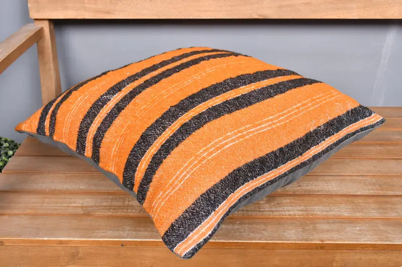 Antique Pillows, Shabby Chic Pillow, Turkish Kilim Pillow, Kilim Pillow, Decorative Bolster Cushion Cover, 20x20 Orange Cushion Cover, Cushion Cover - 2