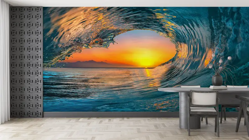 Seascape Wall Paper, Landscape Wall Art, View Wall Painting, Surfer Wave Wall Print, Sea Wall Painting, Nature Wall Painting, - 8