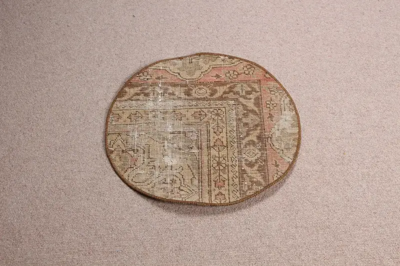 Kahverengi Kamuflaj Halı, 1,6x1,7 ft Şık Dekor