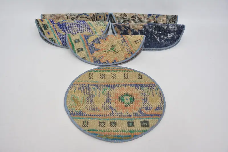 ボヘミアン ブルー & オレンジ 30 インチ プレースマット、多用途のボヘミアン装飾