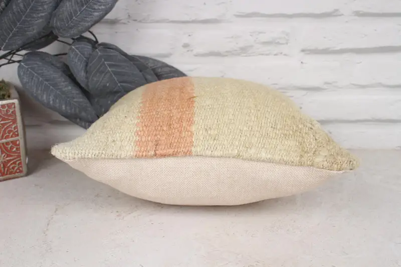 Garden Cushion, 12x12 White Pillow Cover, Pillow, Pattern Throw Pillow, Ethnical Kilim Rug Pillow, Throw Kilim Pillow, Kilim Pillow Cover - 5
